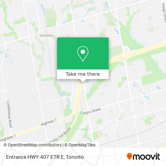 Entrance HWY-407 ETR E map