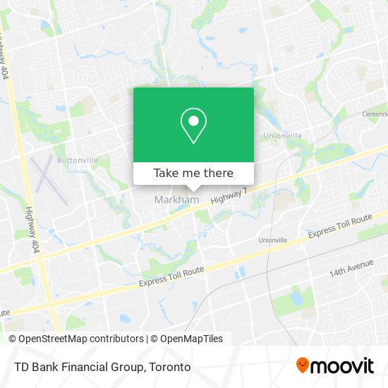 TD Bank Financial Group map