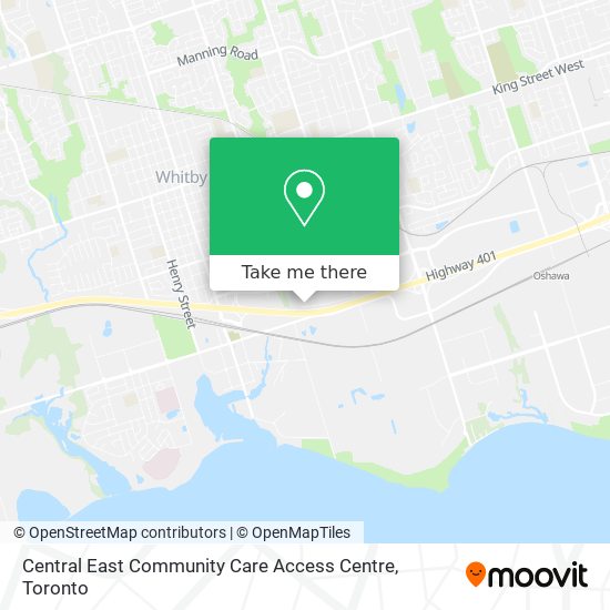 Central East Community Care Access Centre map