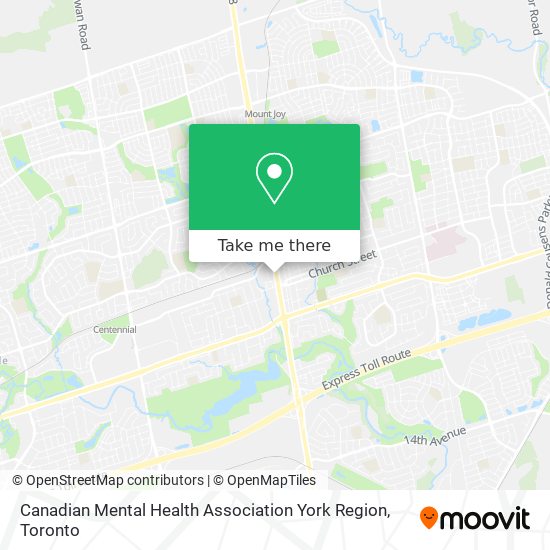 Canadian Mental Health Association York Region map