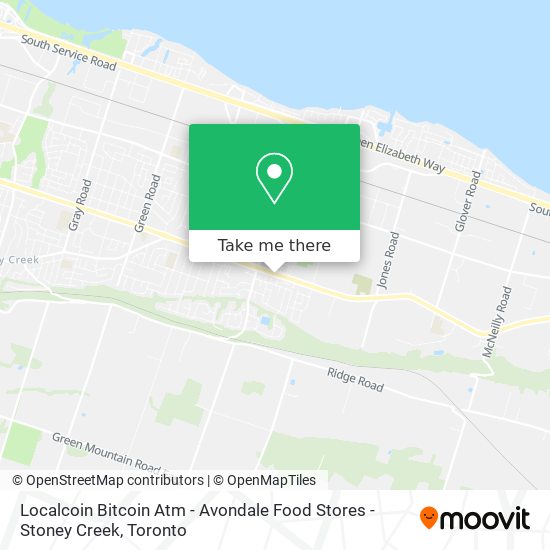 Localcoin Bitcoin Atm - Avondale Food Stores - Stoney Creek map