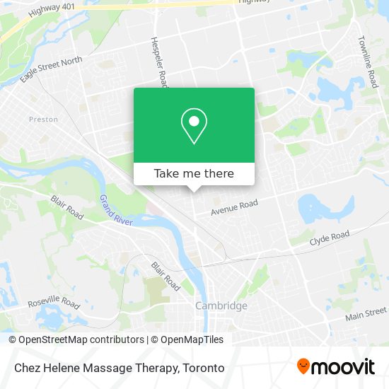 Chez Helene Massage Therapy map