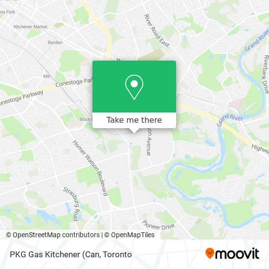 PKG Gas Kitchener map