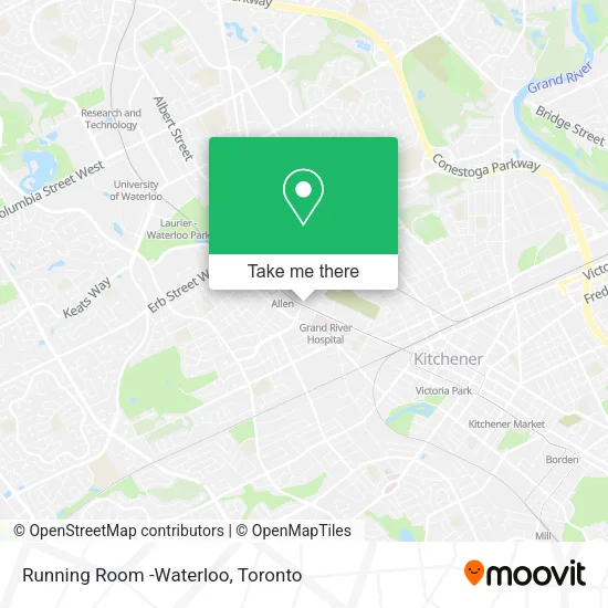 Running Room -Waterloo map