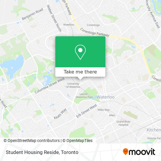 Student Housing Reside map