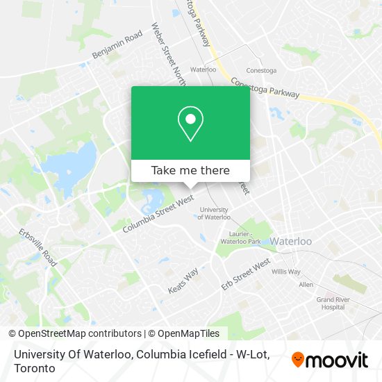 University Of Waterloo, Columbia Icefield - W-Lot map