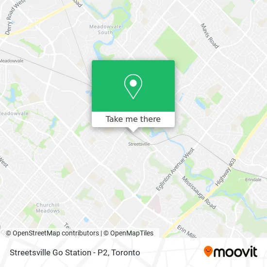 Streetsville Go Station - P2 map