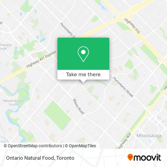 Ontario Natural Food map