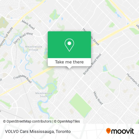 VOLVO Cars Mississauga map