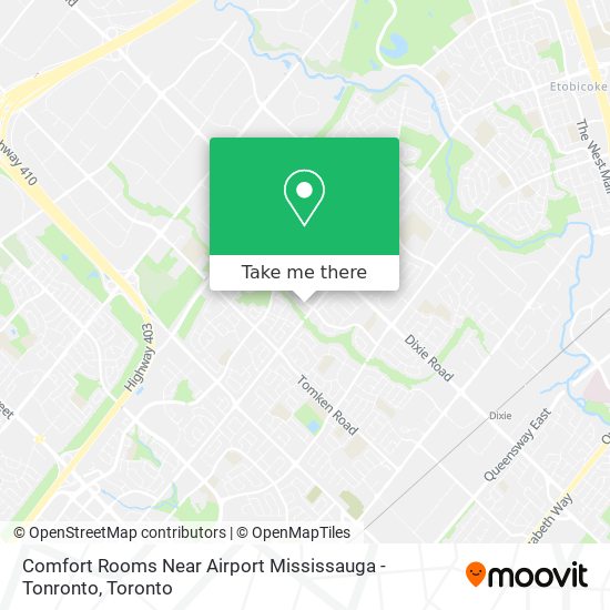 Comfort Rooms Near Airport Mississauga - Tonronto map