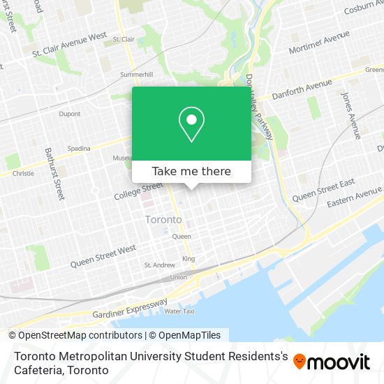 Toronto Metropolitan University Student Residents's Cafeteria map