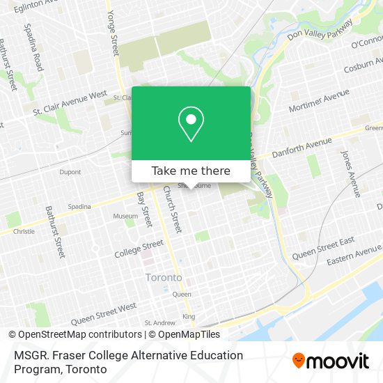 MSGR. Fraser College Alternative Education Program map