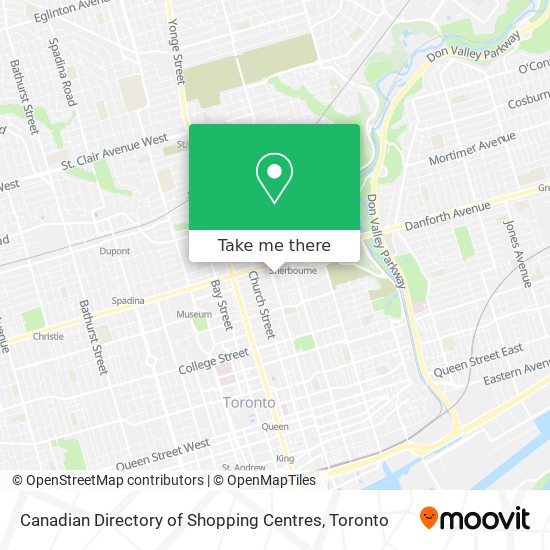 Canadian Directory of Shopping Centres map