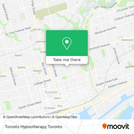 Toronto Hypnotherapy map