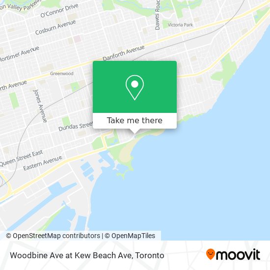 Woodbine Ave at Kew Beach Ave map