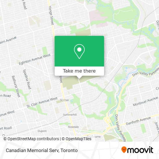 Canadian Memorial Serv map