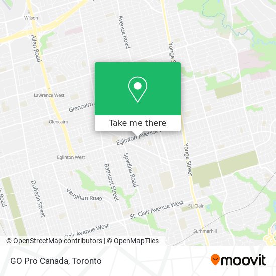 GO Pro Canada map