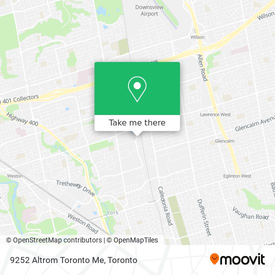 9252 Altrom Toronto Me map