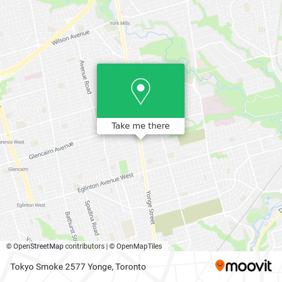 Tokyo Smoke 2577 Yonge map