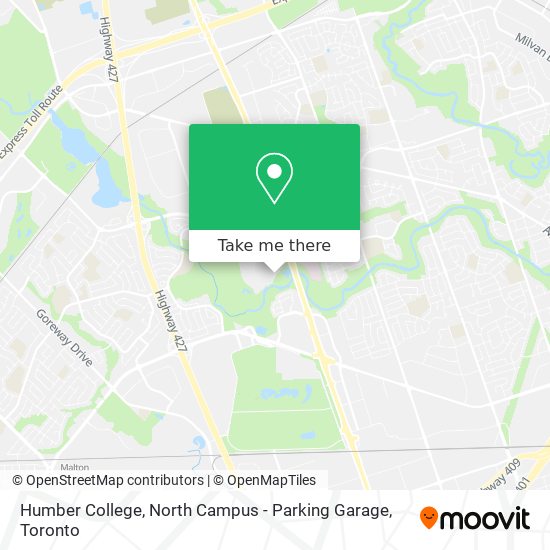 Humber College, North Campus - Parking Garage map