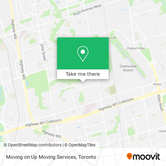 Moving on Up Moving Services map