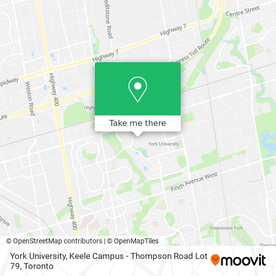 York University, Keele Campus - Thompson Road Lot 79 map