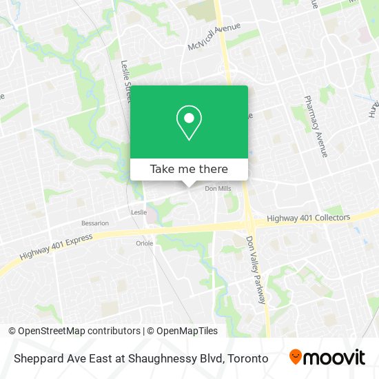 Sheppard Ave East at Shaughnessy Blvd map