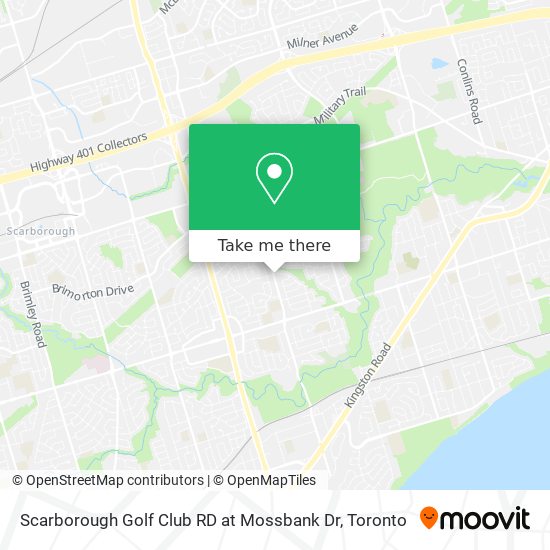 Scarborough Golf Club RD at Mossbank Dr map