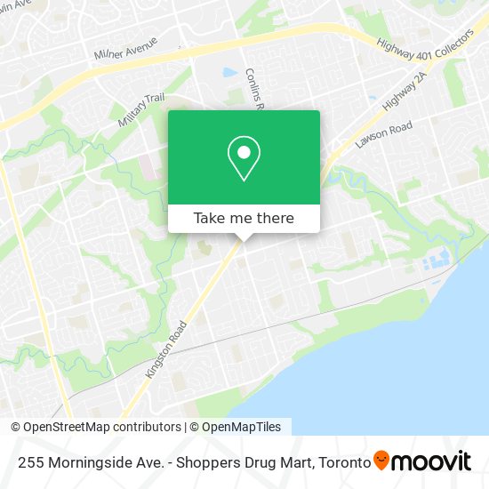 255 Morningside Ave. - Shoppers Drug Mart map