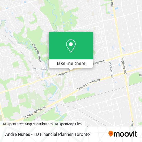 Andre Nunes - TD Financial Planner map