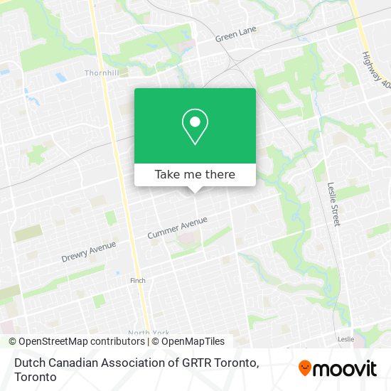 Dutch Canadian Association of GRTR Toronto map