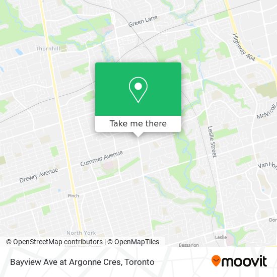 Bayview Ave at Argonne Cres map