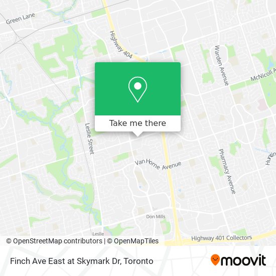 Finch Ave East at Skymark Dr map