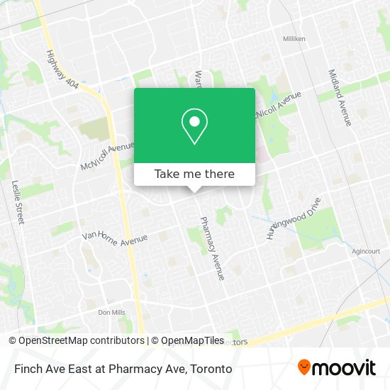 Finch Ave East at Pharmacy Ave map