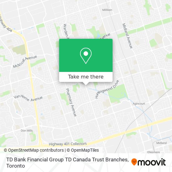 TD Bank Financial Group TD Canada Trust Branches map