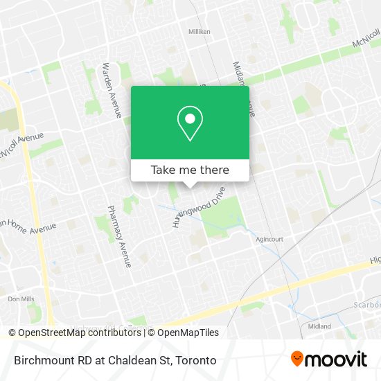 Birchmount RD at Chaldean St map