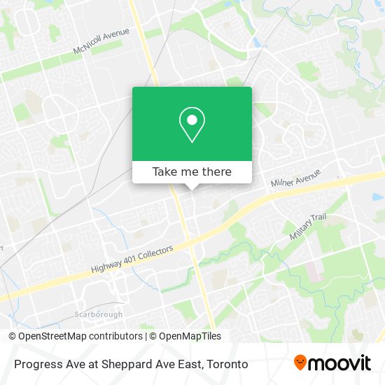 Progress Ave at Sheppard Ave East map