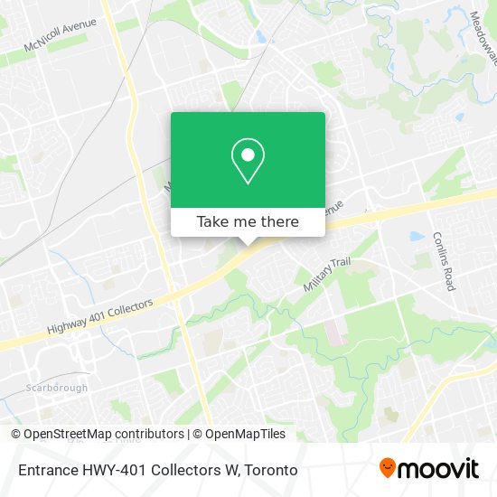 Entrance HWY-401 Collectors W map