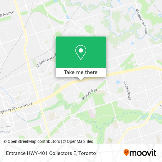 Entrance HWY-401 Collectors E map