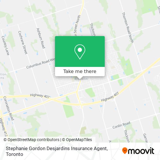 Stephanie Gordon Desjardins Insurance Agent map