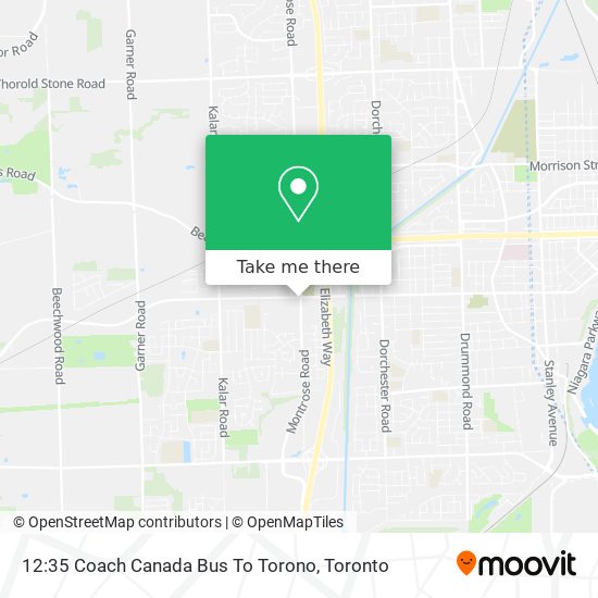 12:35 Coach Canada Bus To Torono map