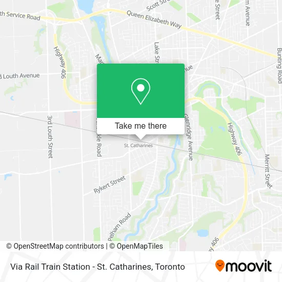 Via Rail Train Station - St. Catharines map