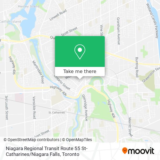 Niagara Regional Transit Route 55 St-Catharines / Niagara Falls map