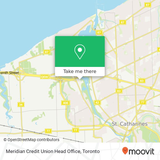Meridian Credit Union Head Office map