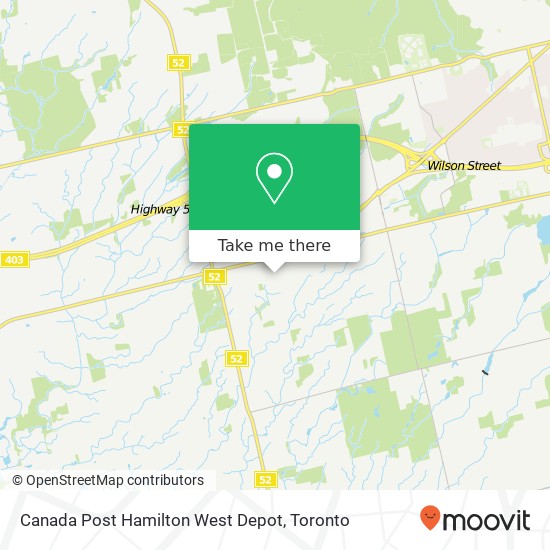 Canada Post Hamilton West Depot map