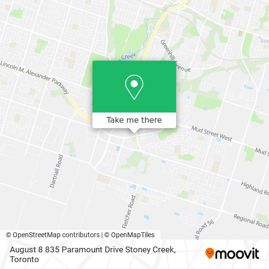 August 8 835 Paramount  Drive  Stoney Creek map