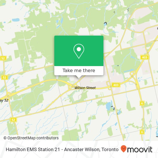 Hamilton EMS Station 21 - Ancaster Wilson map