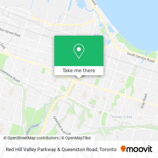 Red Hill Valley Parkway & Queenston Road map