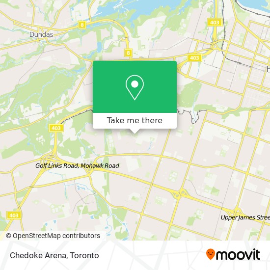 Chedoke Arena map