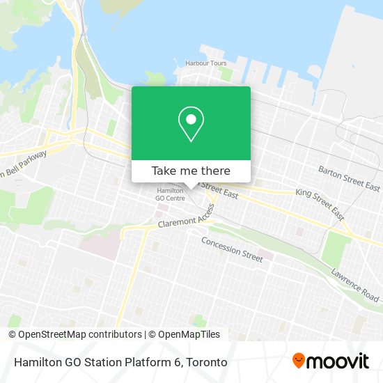 Hamilton GO Station Platform 6 map